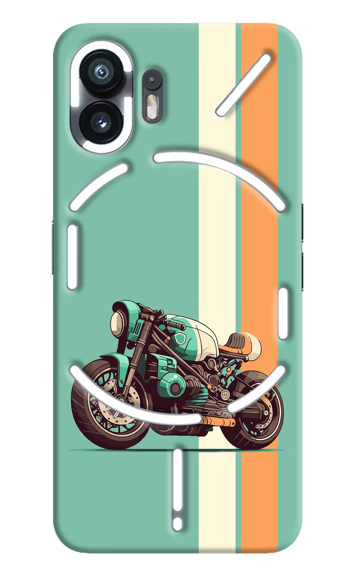 Striped Moto Drift Nothing Phone 2 Hard Case Back Cover by Casekaro