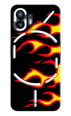 Side Sweep Flames Nothing Phone 2 Hard Case Back Cover by Casekaro