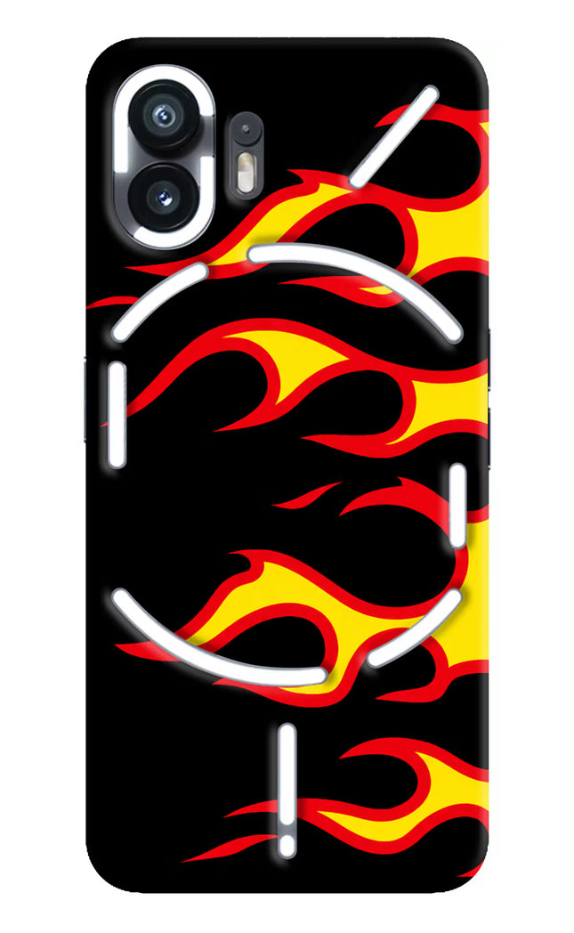 Side Sweep Flames Nothing Phone 2 Hard Case Back Cover by Casekaro