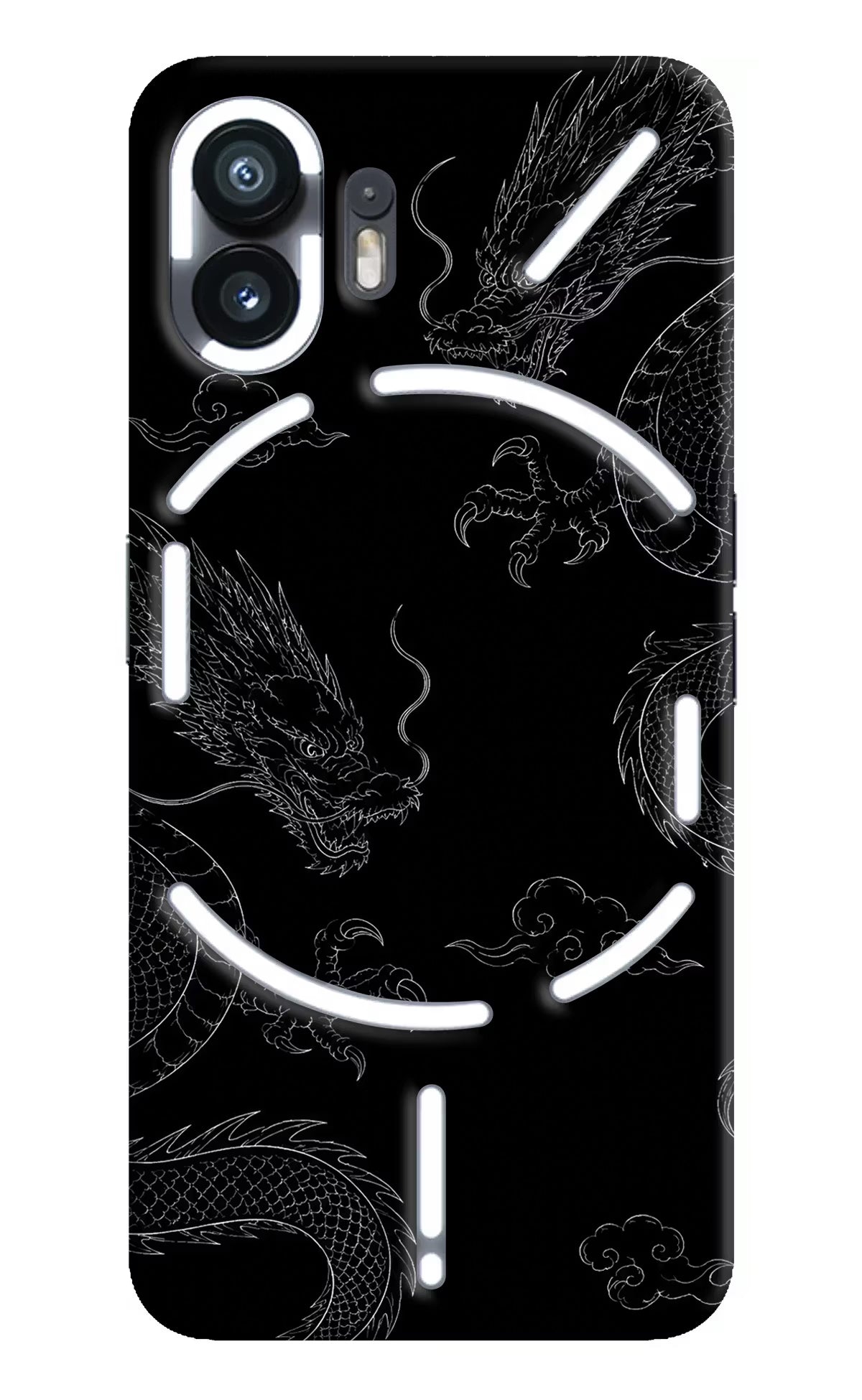 Twin Dragons Nothing Phone 2 Hard Case Back Cover by Casekaro