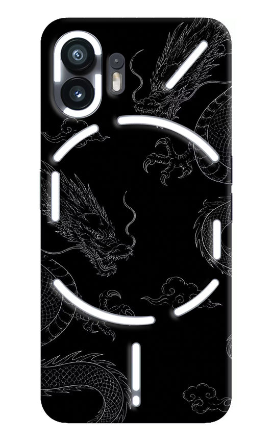 Twin Dragons Nothing Phone 2 Hard Case Back Cover by Casekaro