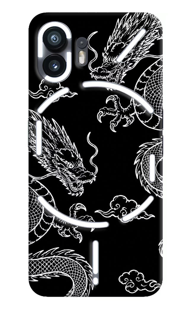 Twin Dragons Nothing Phone 2 Hard Case Back Cover by Casekaro