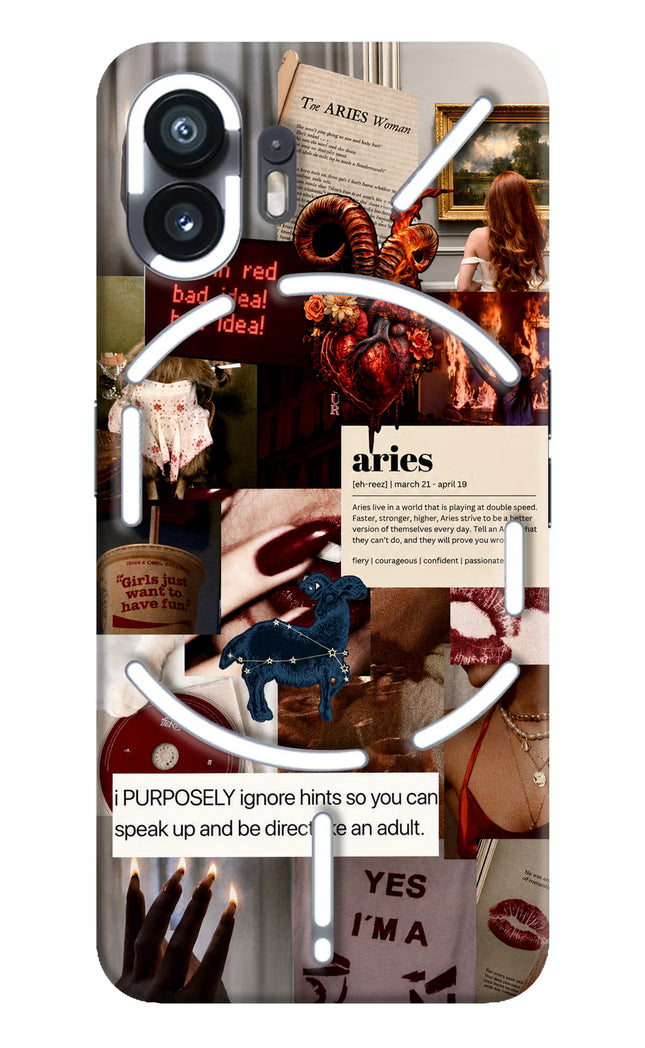 Zodiac Aries Nothing Phone 2 Hard Case Back Cover by Casekaro