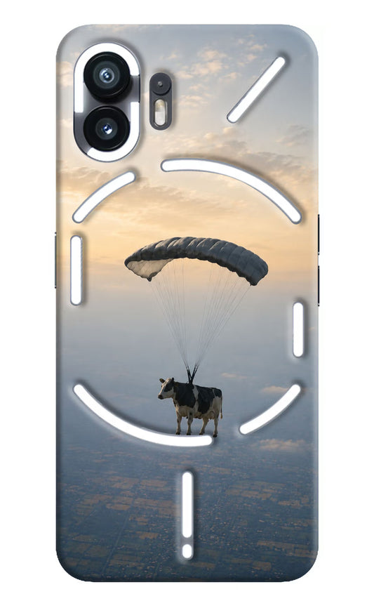 Skydiving Cow Nothing Phone 2 Hard Case Back Cover by Casekaro