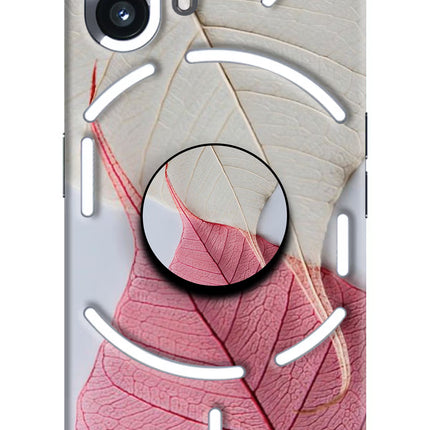 White Pink Leaf Nothing Phone 2 Pop Case by Casekaro