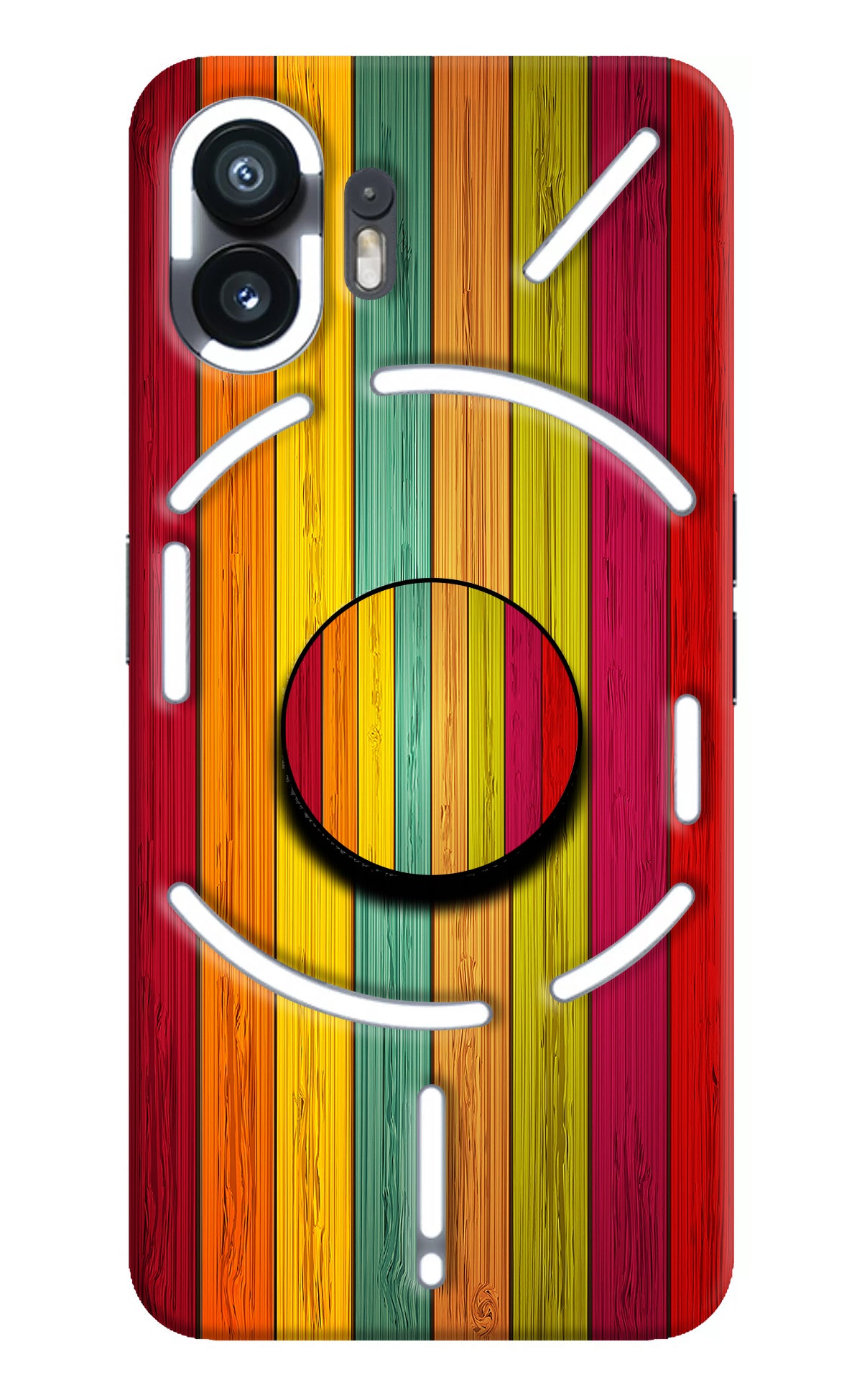 Multicolor Wooden Nothing Phone 2 Pop Case