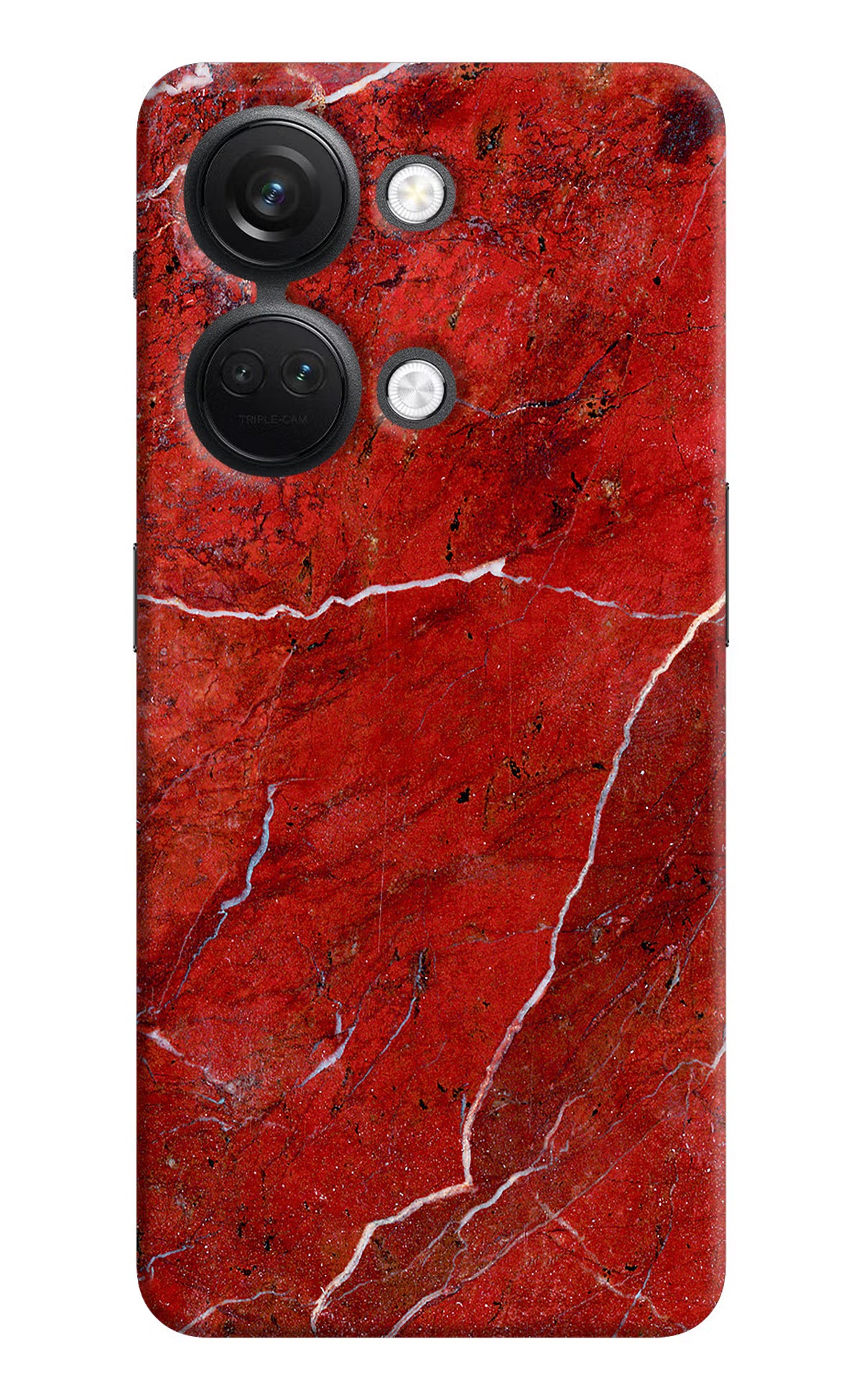Red Marble Design OnePlus Nord 3 5G Hard Case Back Cover by Casekaro