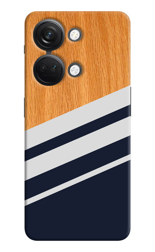 Blue and white wooden OnePlus Nord 3 5G Hard Case Back Cover by Casekaro
