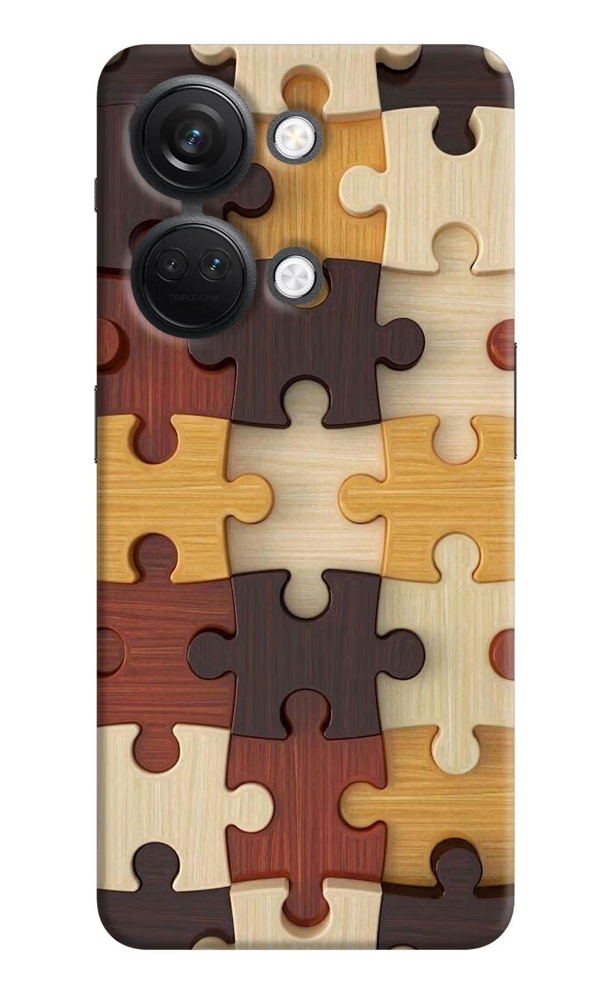 Wooden Puzzle OnePlus Nord 3 5G Hard Case Back Cover by Casekaro