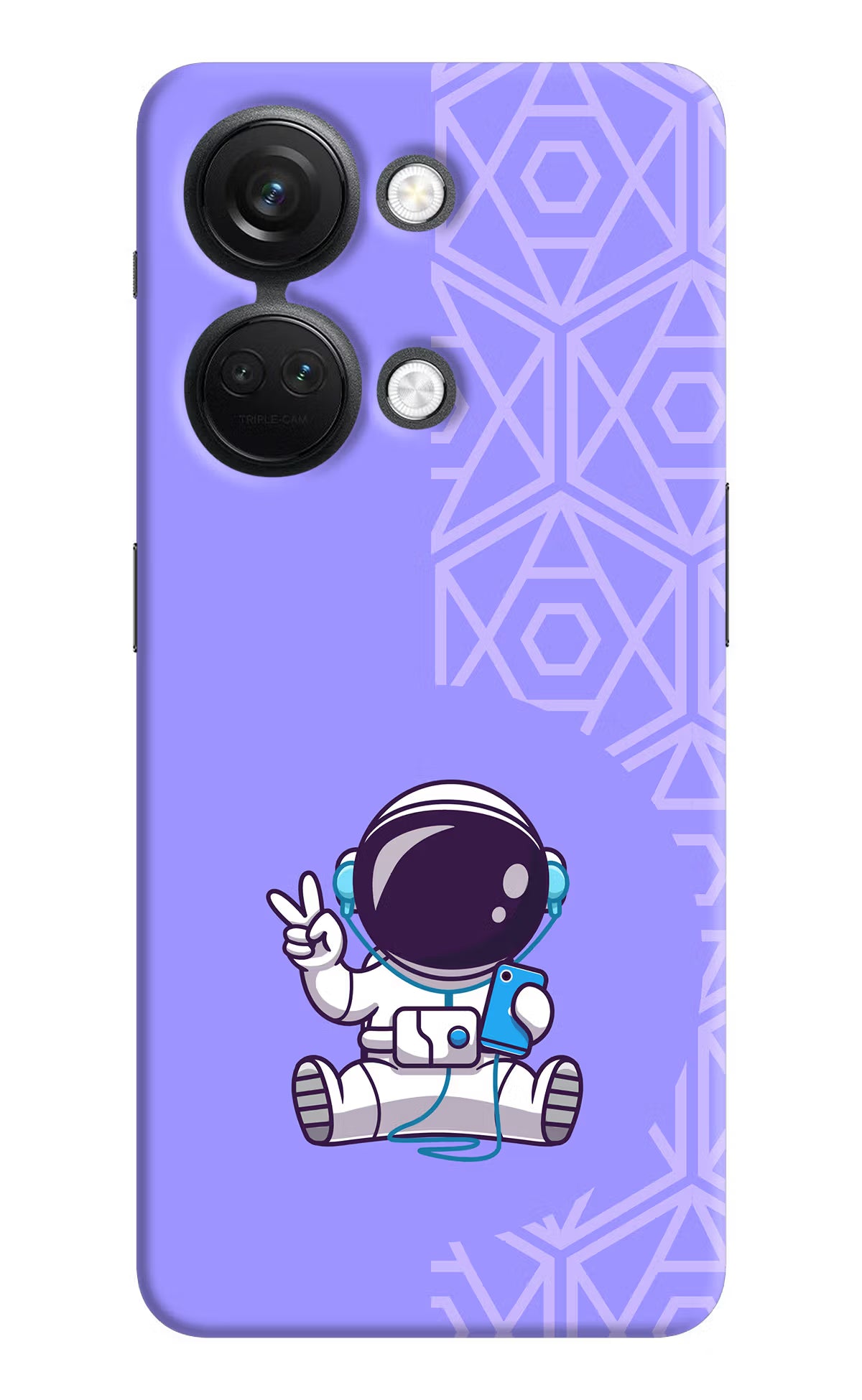 Cute Astronaut Chilling OnePlus Nord 3 5G Hard Case Back Cover by Casekaro