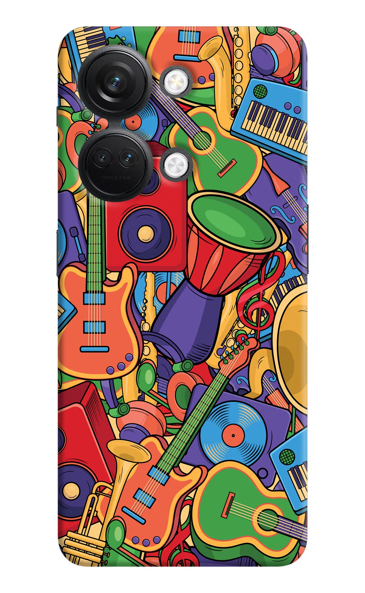 Music Instrument Doodle OnePlus Nord 3 5G Hard Case Back Cover by Casekaro