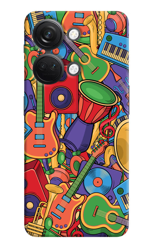 Music Instrument Doodle OnePlus Nord 3 5G Hard Case Back Cover by Casekaro