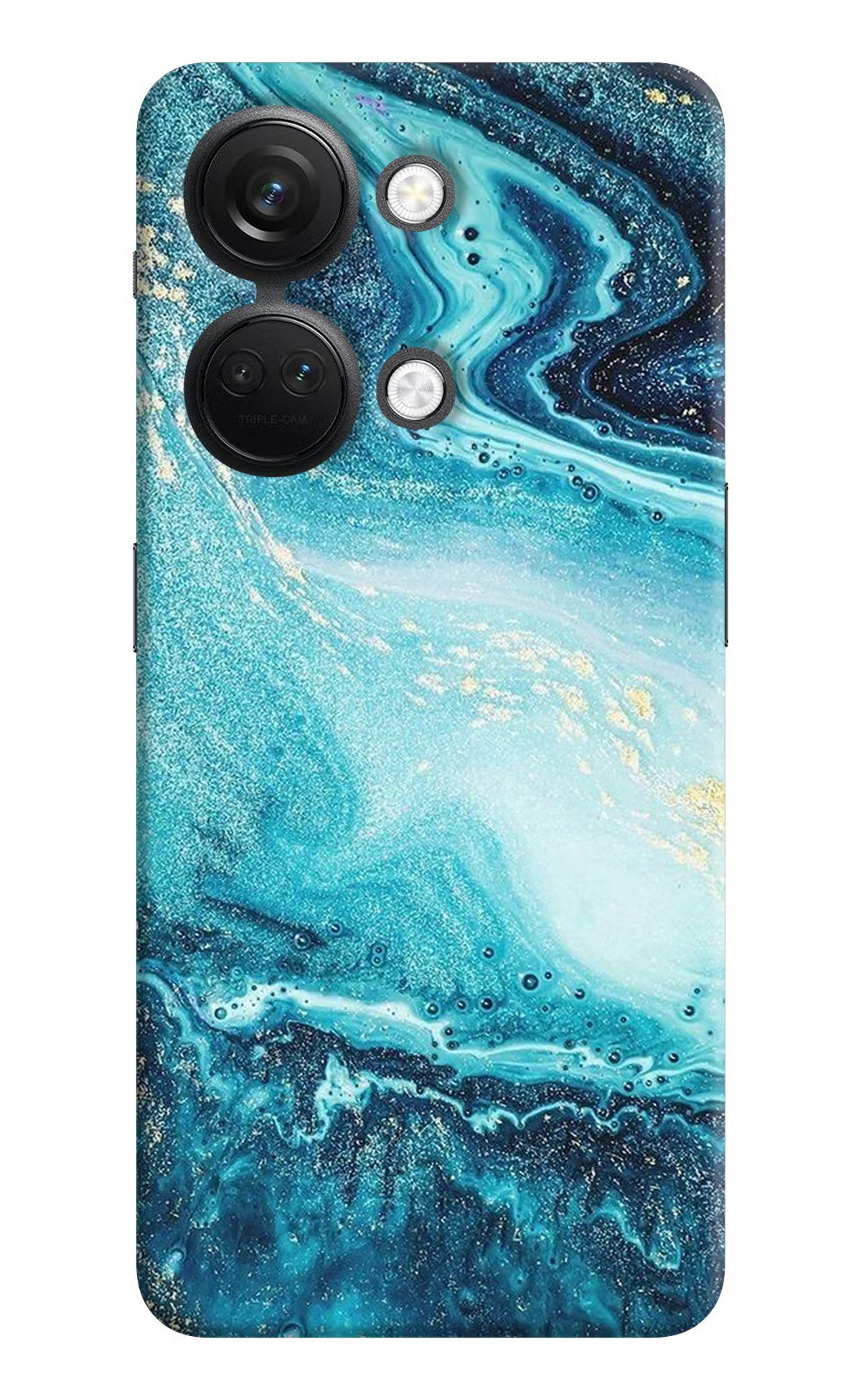 Blue Glitter Marble OnePlus Nord 3 5G Hard Case Back Cover by Casekaro
