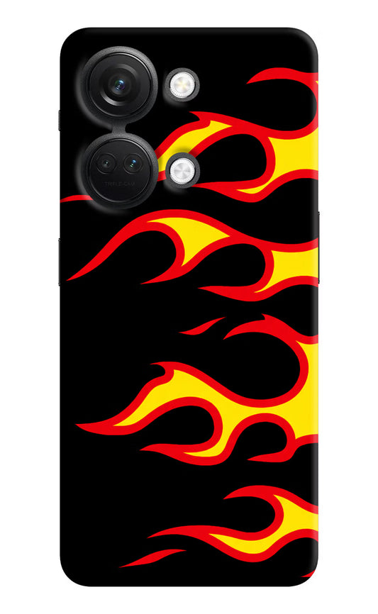 Side Sweep Flames OnePlus Nord 3 5G Hard Case Back Cover by Casekaro