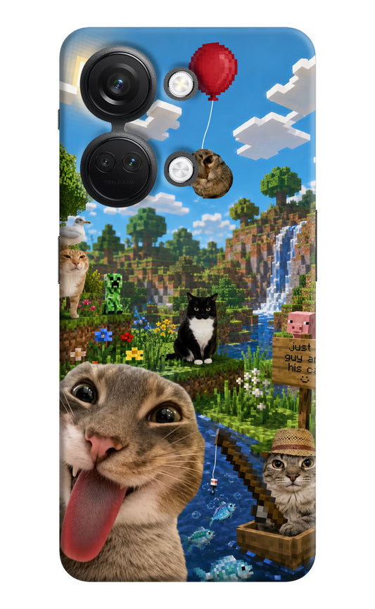 Minecraft Cat Chaos OnePlus Nord 3 5G Hard Case Back Cover by Casekaro