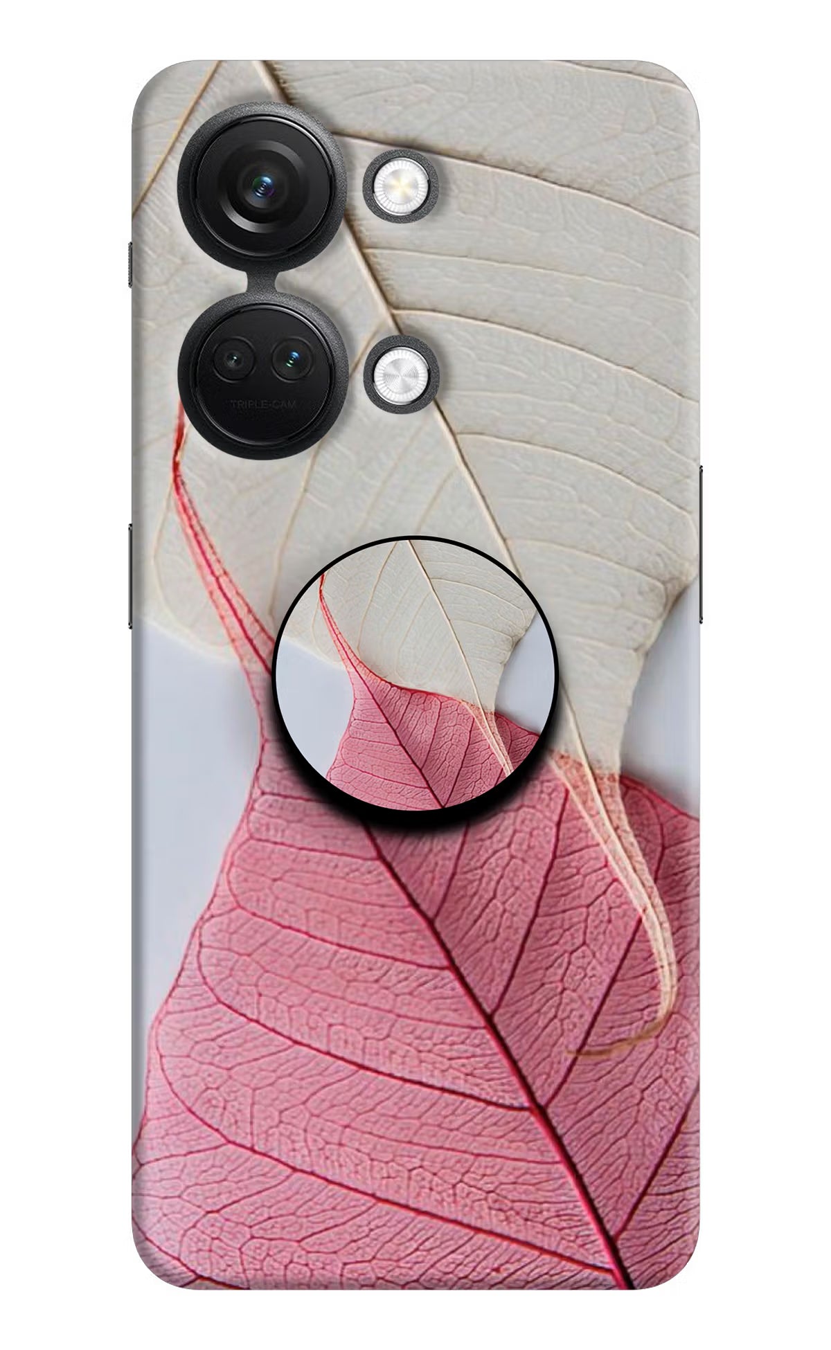 White Pink Leaf OnePlus Nord 3 5G Pop Case by Casekaro
