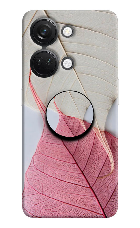 White Pink Leaf OnePlus Nord 3 5G Pop Case by Casekaro
