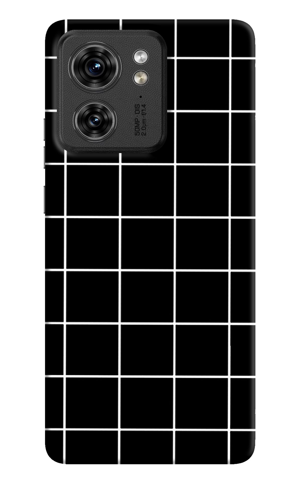 White Grid Moto Edge 40 Back Cover