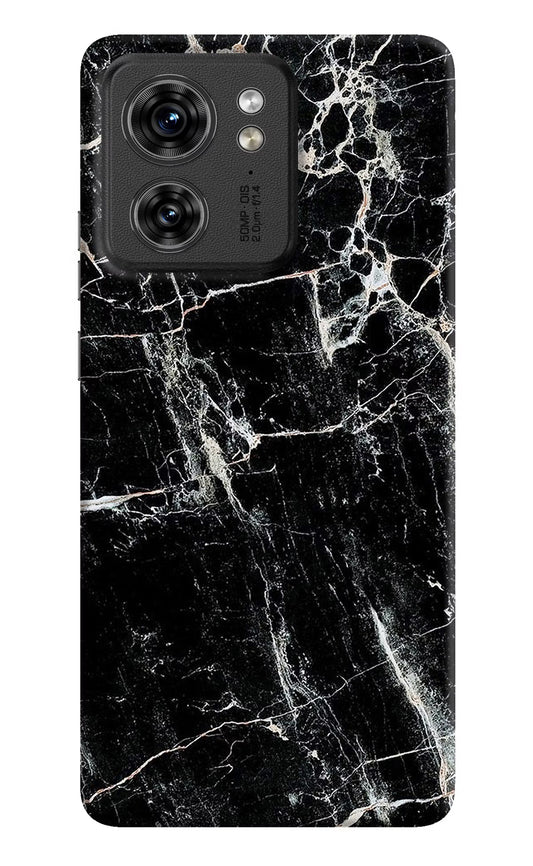 Black Marble Texture Moto Edge 40 Hard Case Back Cover by Casekaro