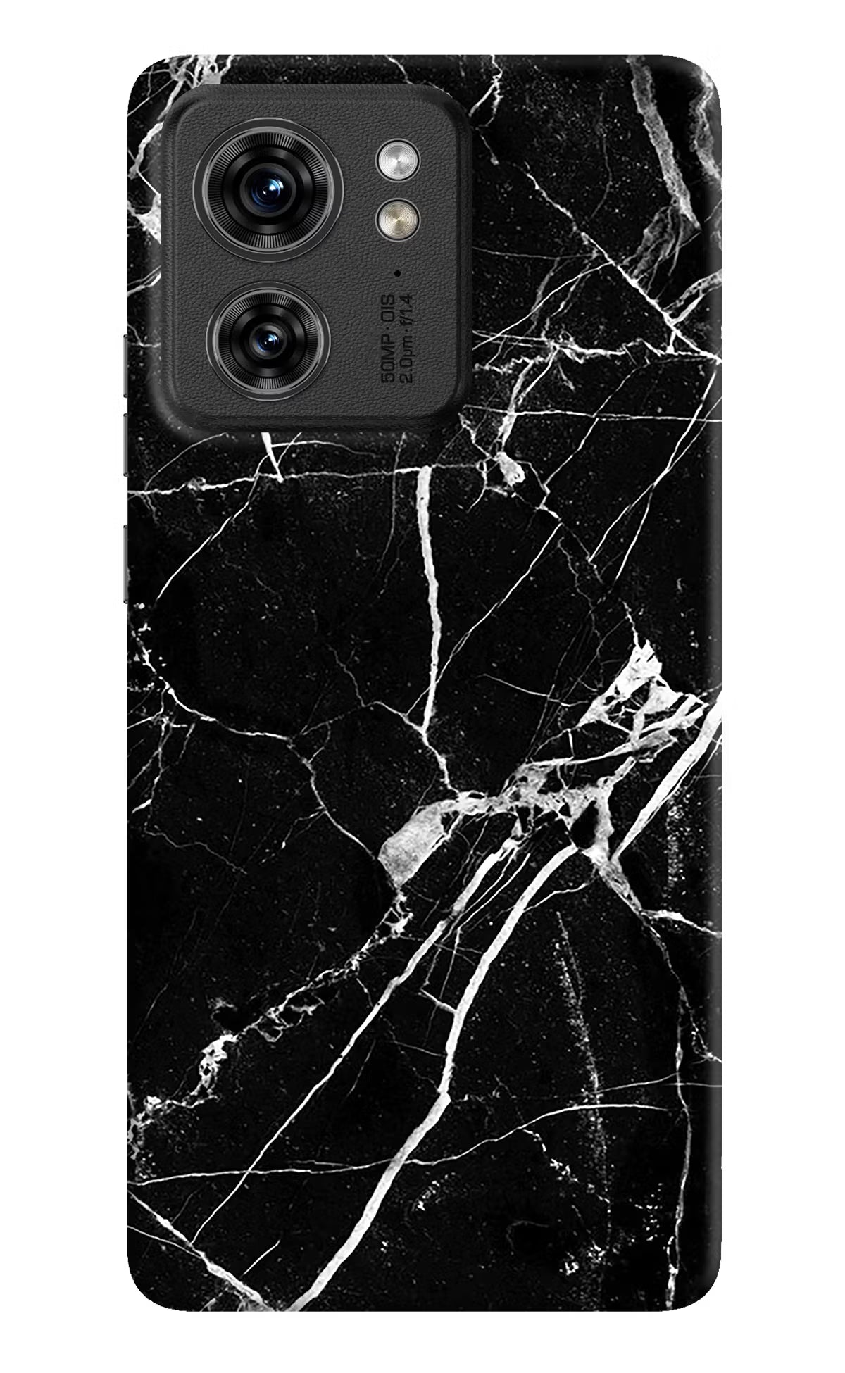 Black Marble Pattern Moto Edge 40 Hard Case Back Cover by Casekaro