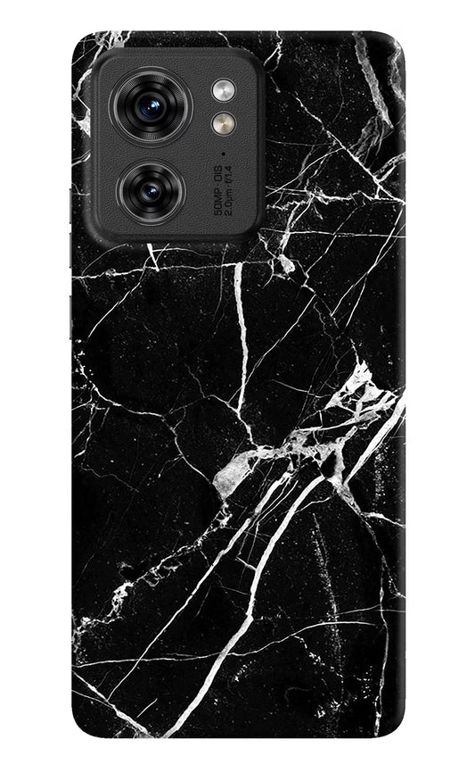 Black Marble Pattern Moto Edge 40 Hard Case Back Cover by Casekaro