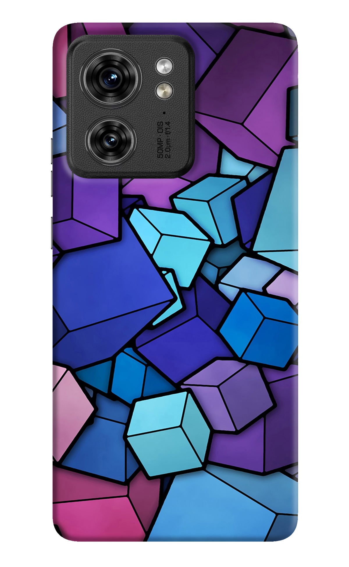 Cubic Abstract Moto Edge 40 Back Cover