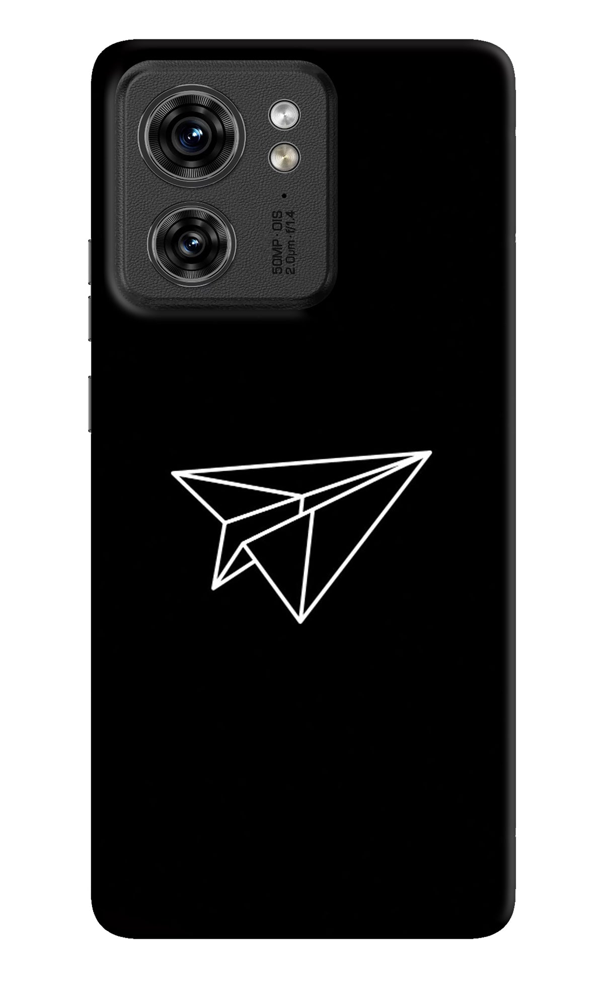 Paper Plane White Moto Edge 40 Back Cover