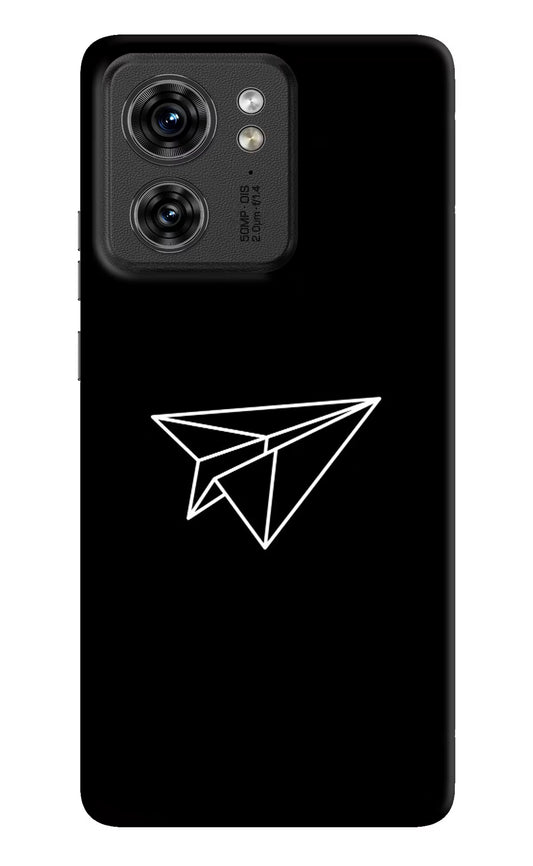 Paper Plane White Moto Edge 40 Hard Case Back Cover by Casekaro