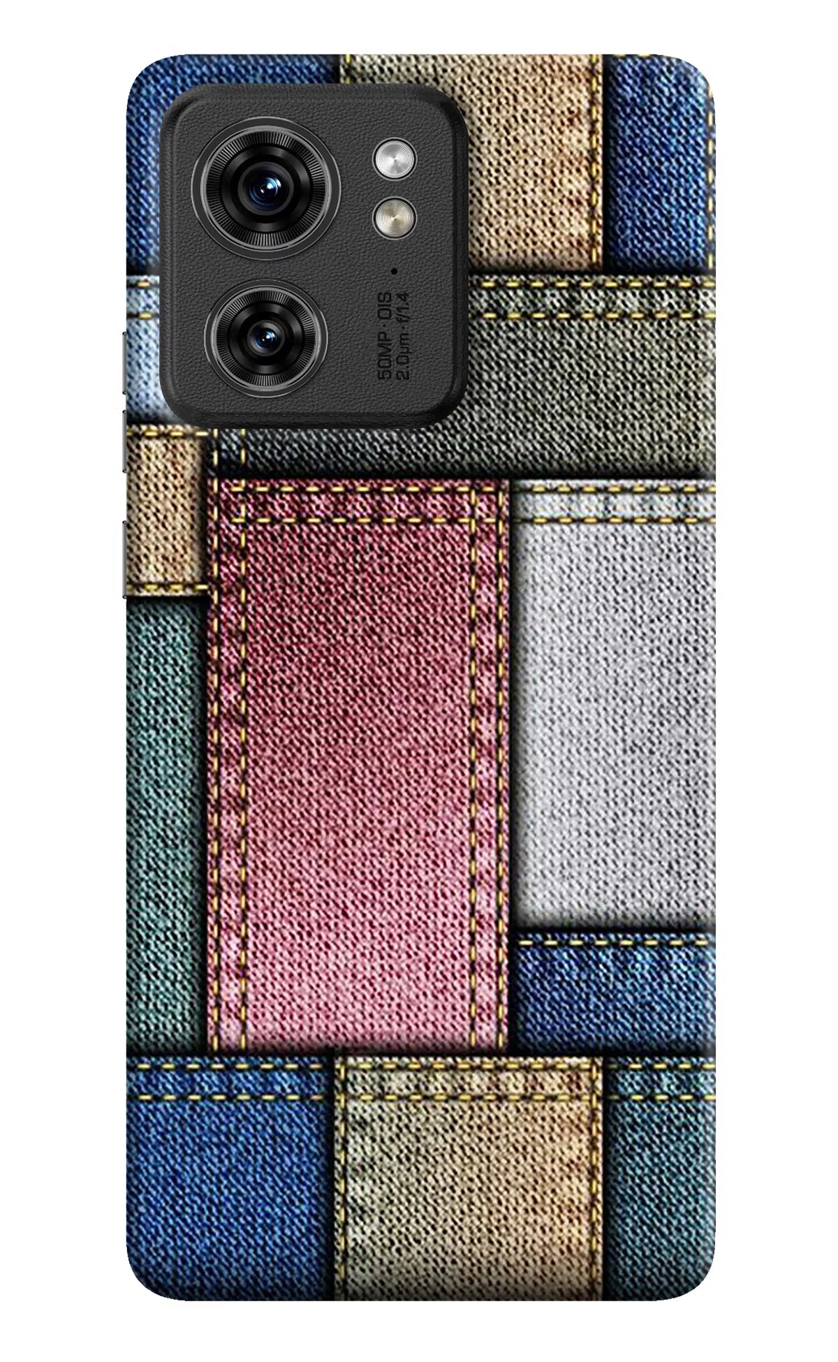 Multicolor Jeans Moto Edge 40 Hard Case Back Cover by Casekaro