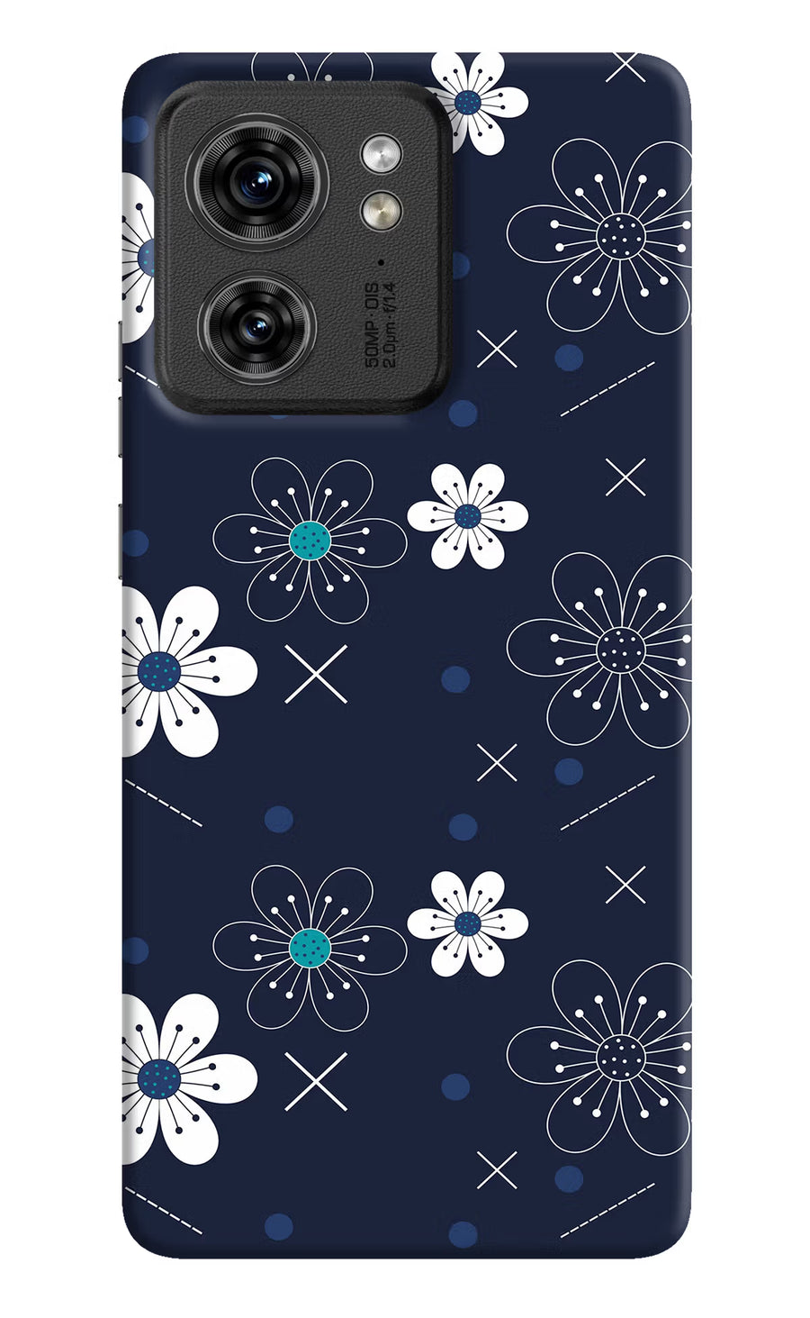 Flowers Moto Edge 40 Back Cover, Hard case