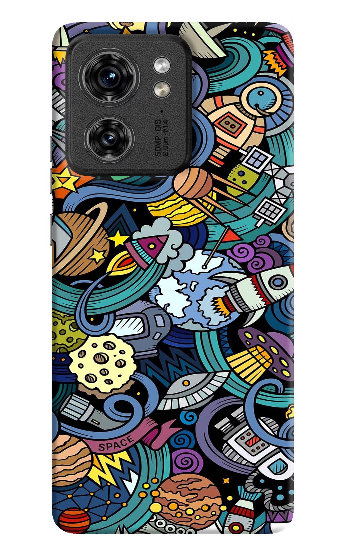 Space Abstract Moto Edge 40 Hard Case Back Cover by Casekaro