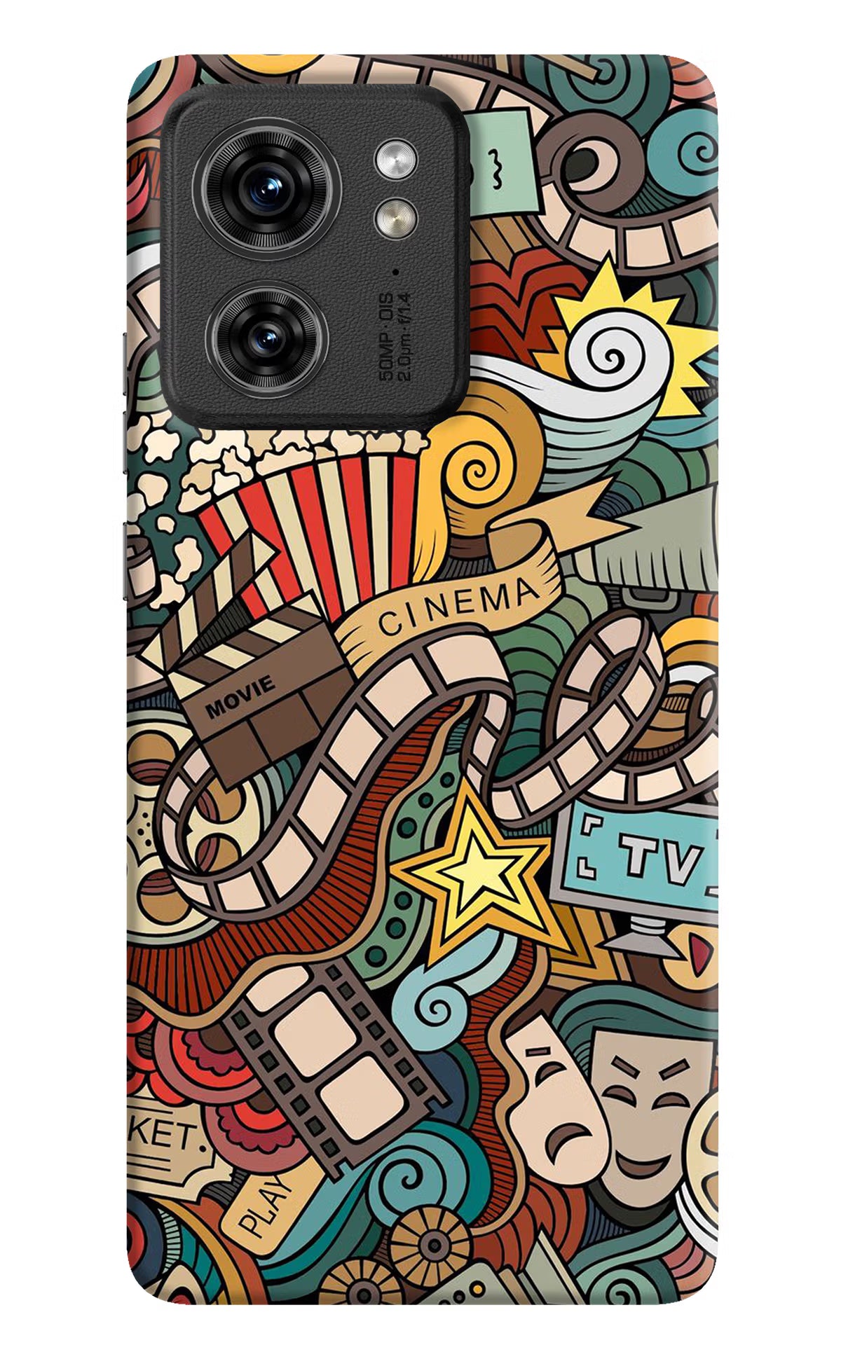 Cinema Abstract Moto Edge 40 Hard Case Back Cover by Casekaro