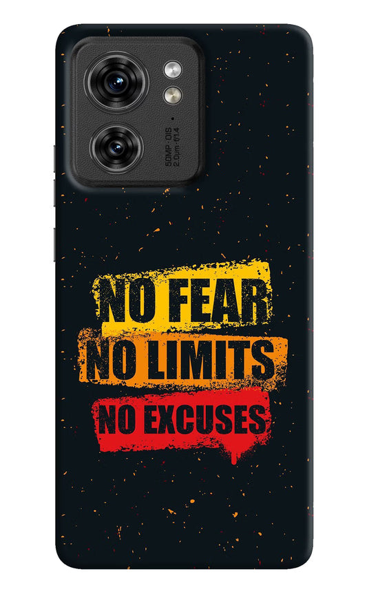 No Fear No Limits No Excuse Moto Edge 40 Hard Case Back Cover by Casekaro