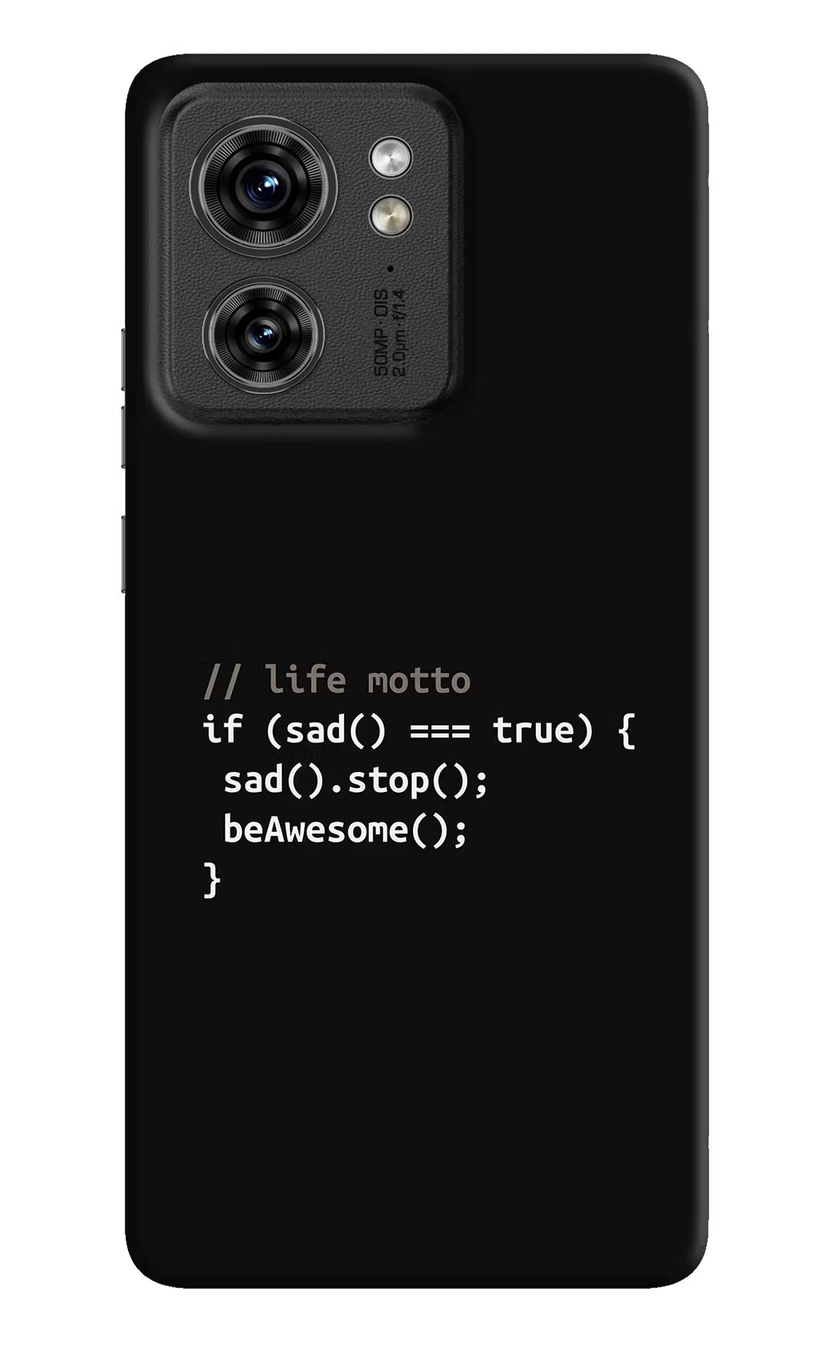 Life Motto Code Moto Edge 40 Hard Case Back Cover by Casekaro