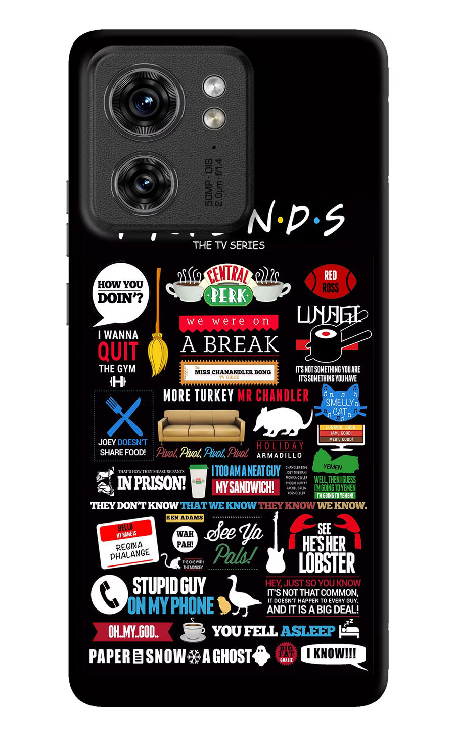 FRIENDS Moto Edge 40 Back Cover, Hard case