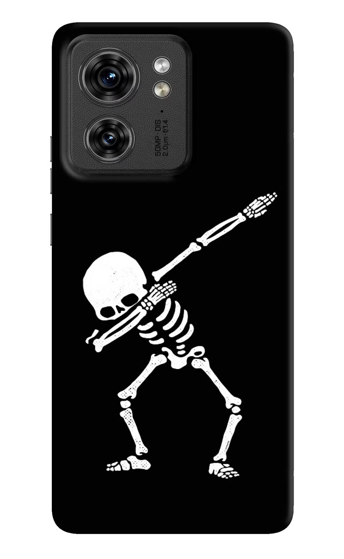Dabbing Skeleton Art Moto Edge 40 Hard Case Back Cover by Casekaro