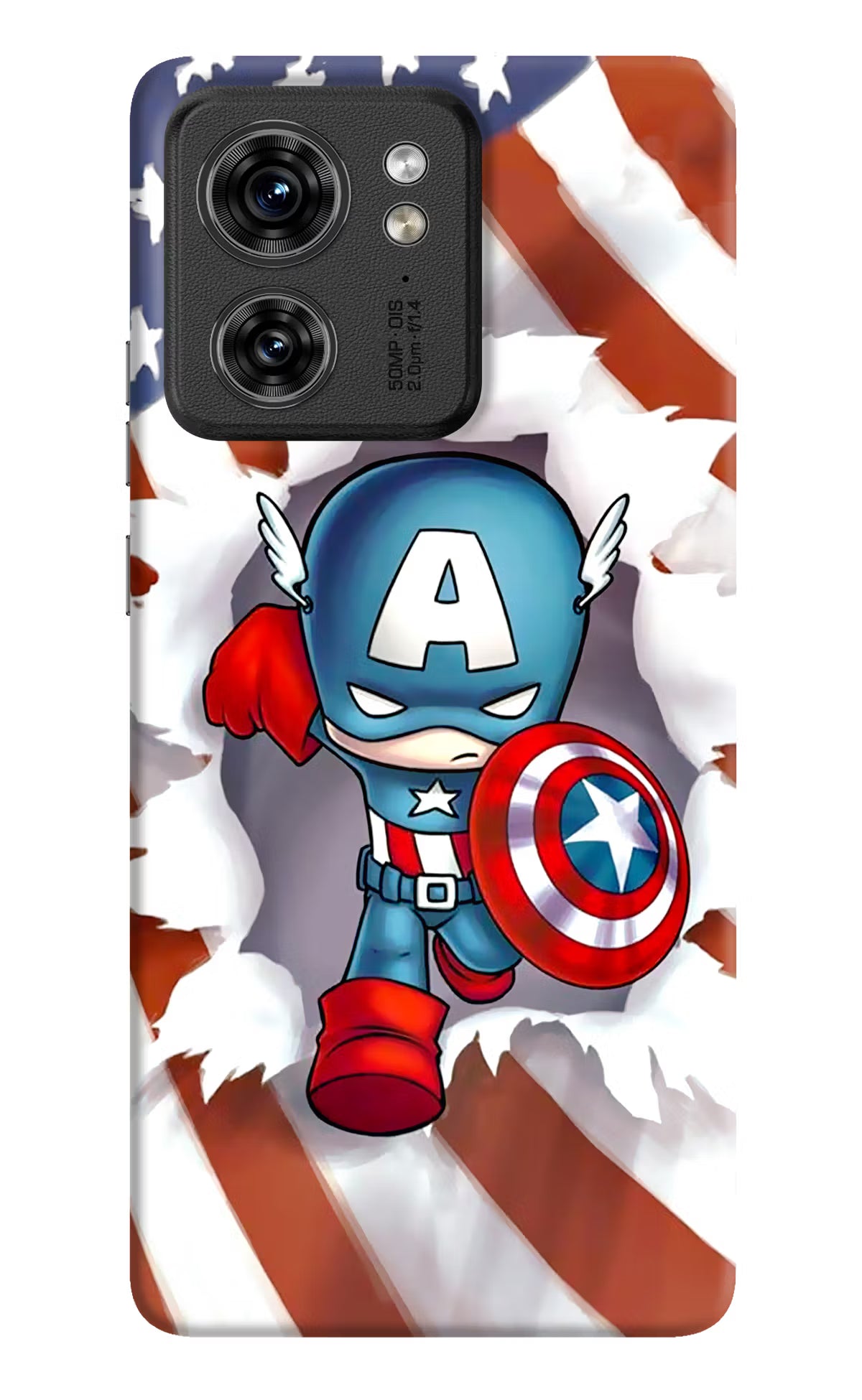 Captain America Moto Edge 40 Hard Case Back Cover by Casekaro