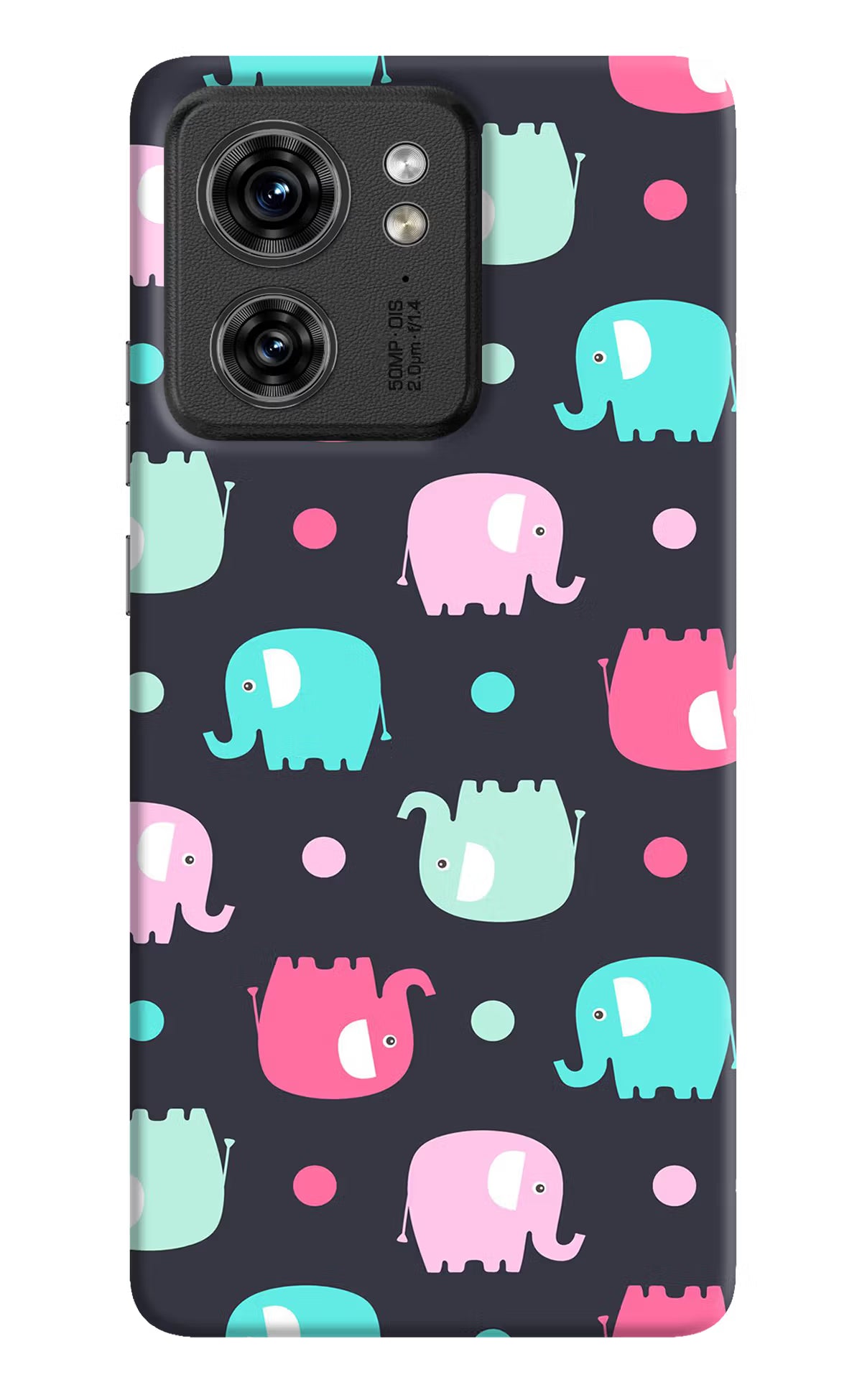 Elephants Moto Edge 40 Hard Case Back Cover by Casekaro