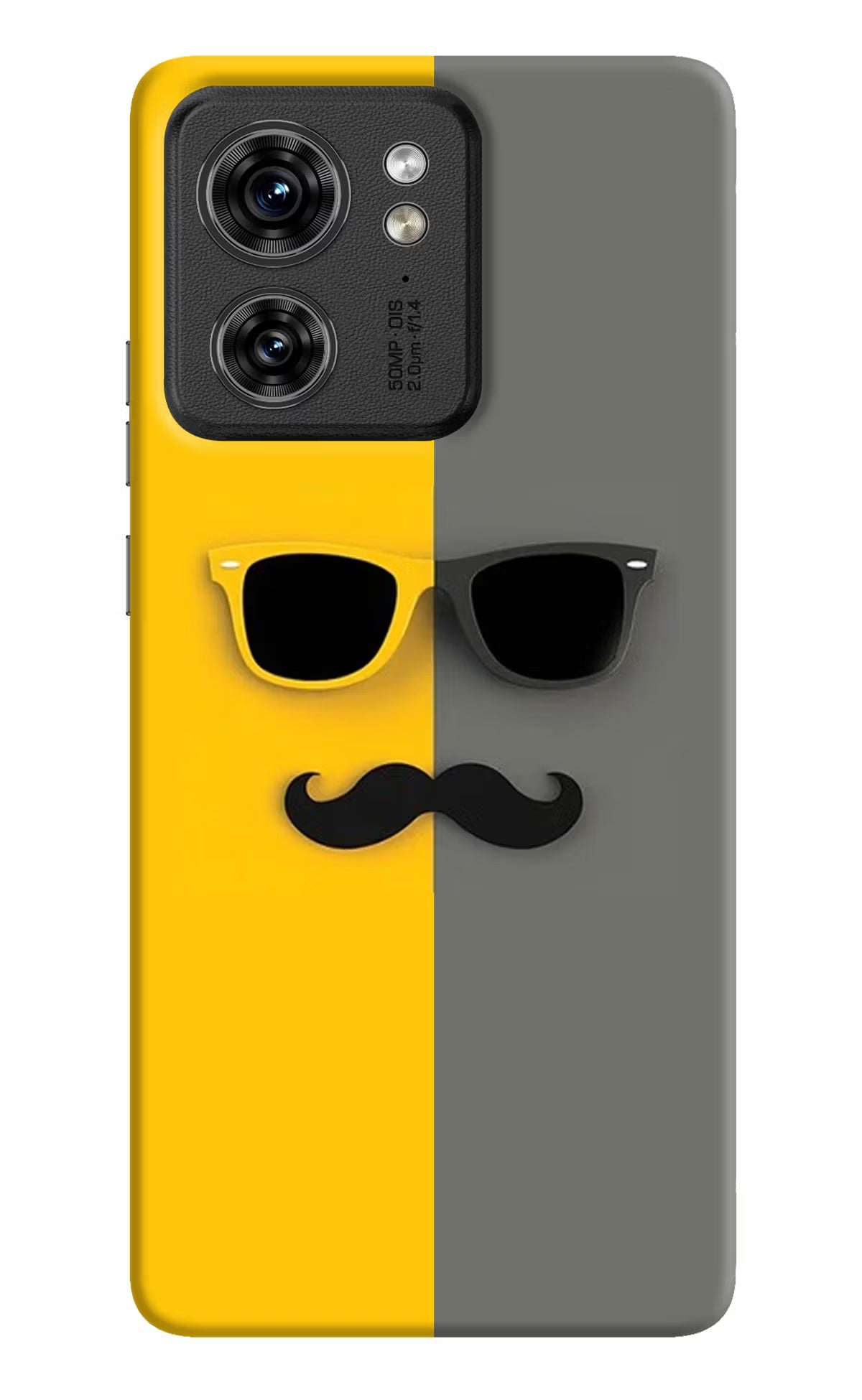 Sunglasses with Mustache Moto Edge 40 Hard Case Back Cover by Casekaro