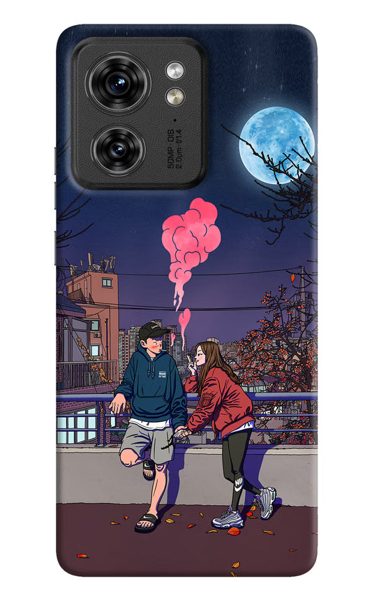 Chilling Couple Moto Edge 40 Hard Case Back Cover by Casekaro