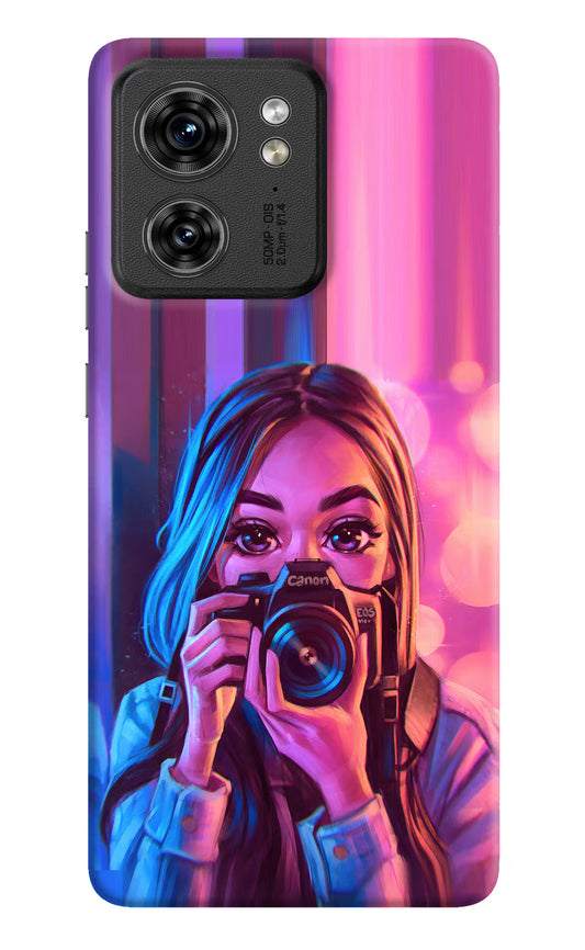 Girl Photographer Moto Edge 40 Hard Case Back Cover by Casekaro