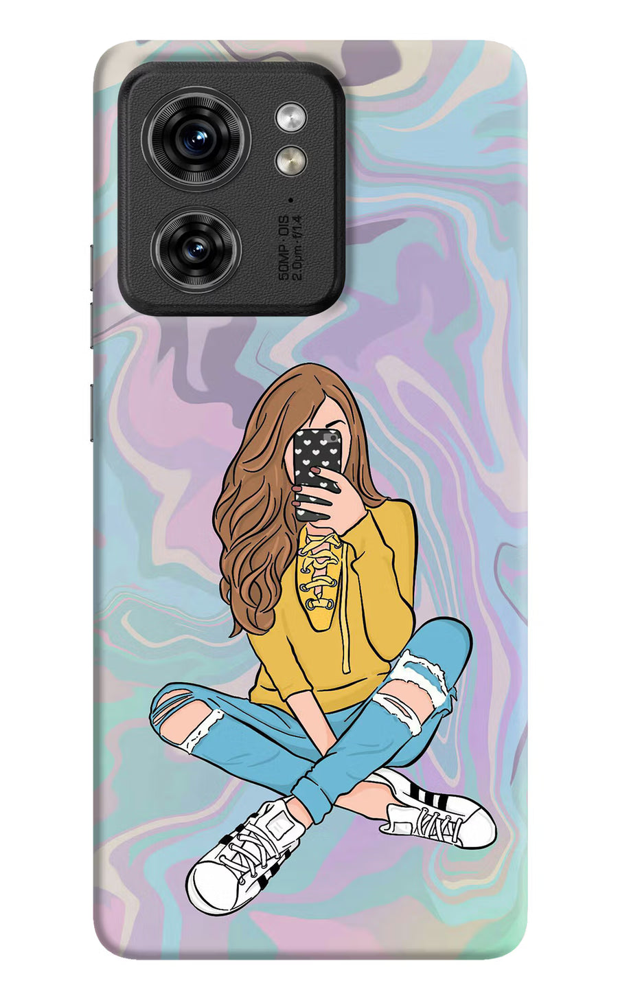 Selfie Girl Moto Edge 40 Back Cover, Hard case