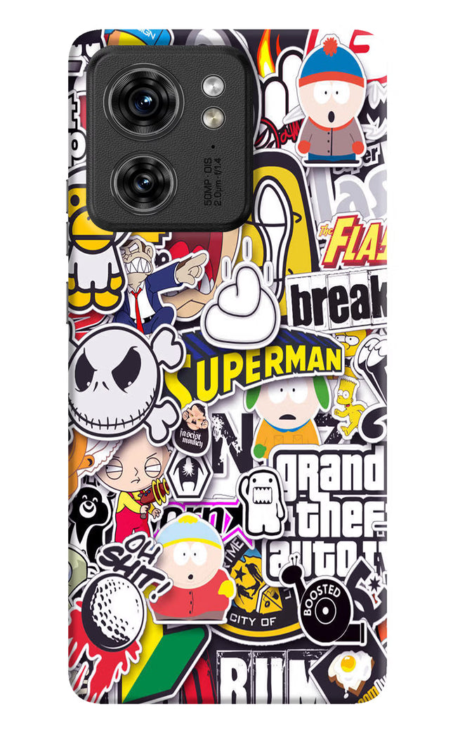 Sticker Bomb Moto Edge 40 Hard Case Back Cover by Casekaro