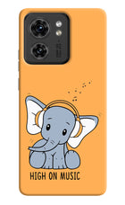 High On Music Moto Edge 40 Hard Case Back Cover by Casekaro
