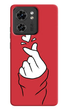Korean Love Sign Moto Edge 40 Hard Case Back Cover by Casekaro