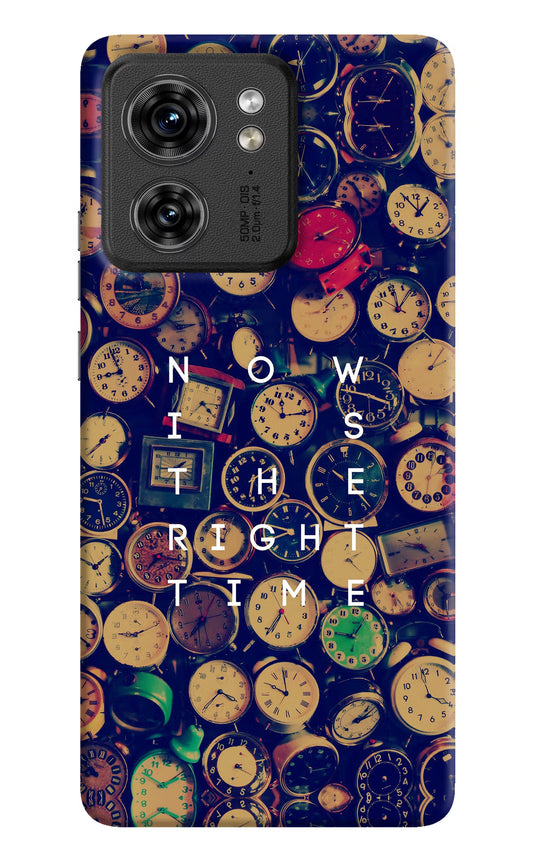 Now is the Right Time Quote Moto Edge 40 Hard Case Back Cover by Casekaro