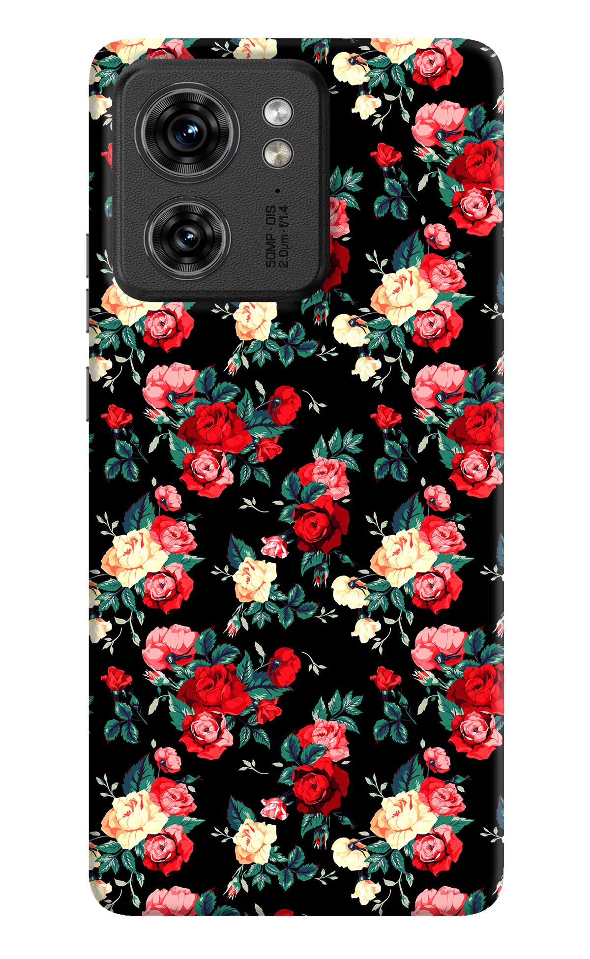 Rose Pattern Moto Edge 40 Hard Case Back Cover by Casekaro