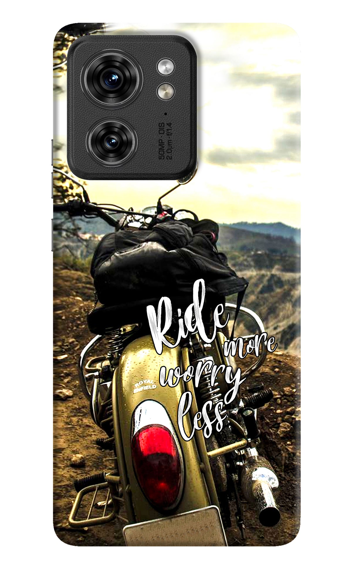 Ride More Worry Less Moto Edge 40 Back Cover