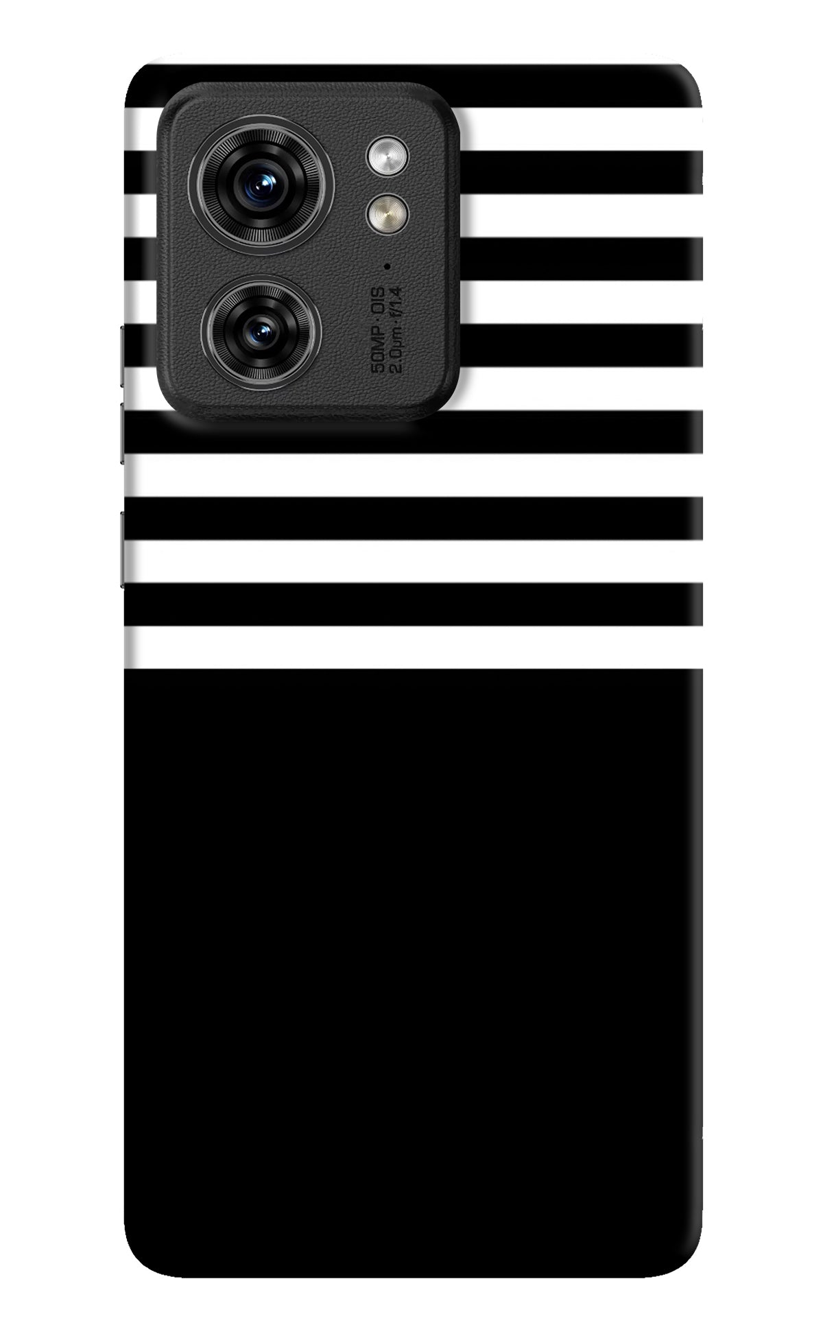 Black and White Print Moto Edge 40 Back Cover