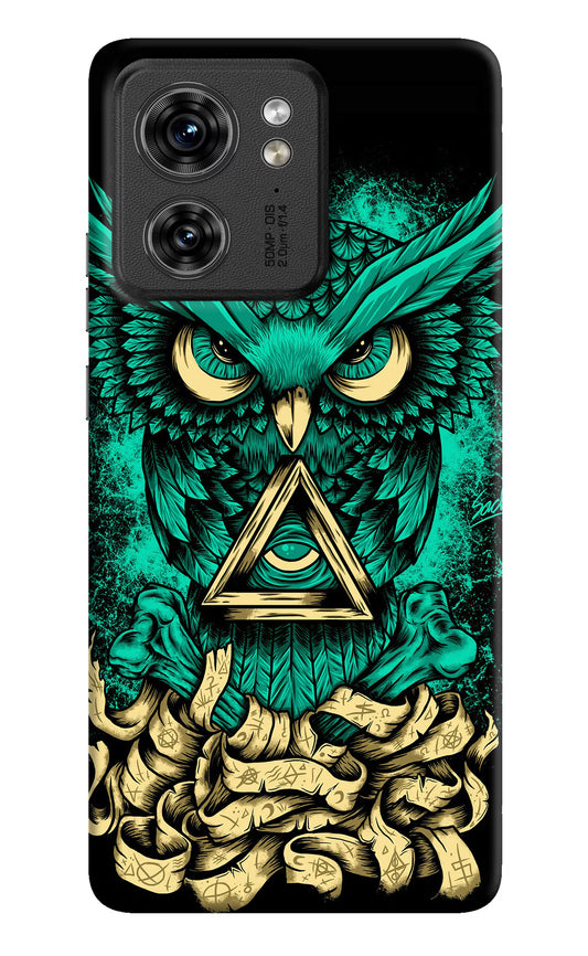 Green Owl Moto Edge 40 Hard Case Back Cover by Casekaro